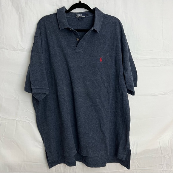 Polo Ralph Lauren Polo Shirt Men Short Sleeve Blue Red Pony 2XL XXL - Picture 1 of 3